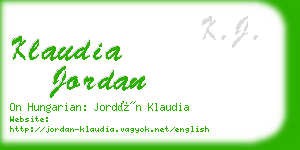 klaudia jordan business card